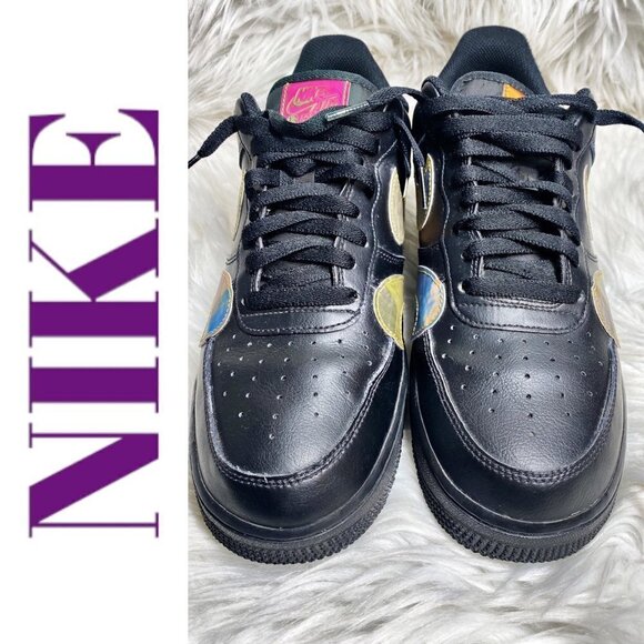 NIKE AIR FORCE 1 Misplaced Swoosh Low Top Black/Holo Multi Men, Size 9.5 - Picture 5 of 13